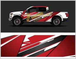 Red truck wrap or Any vehicle wrap design vector