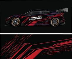 Car wrap vector red graphic  for racing car