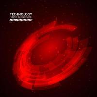 Red technology abstract circle background. UFO cosmic vector illustration. Easy to edit design template for your projects.