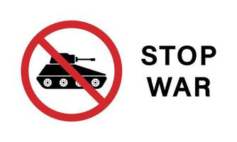 Military Tank Silhouette Red Stop Symbol. Caution Transportation Weapon Icon. Forbidden Army Sign. Panzer Vehicle Force Ban Sign. Danger Tank Artillery Army Symbol. Isolated Vector Illustration.