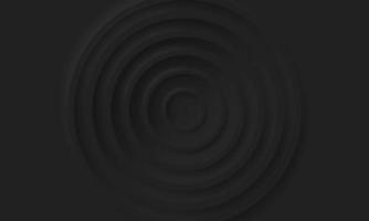 Black Minimal Style Neumorphism Website Banner. Futuristic Circle Background. Neumorphic UI UX Interface Design. Blank Concentric Minimalism Cover. Vector Illustration.