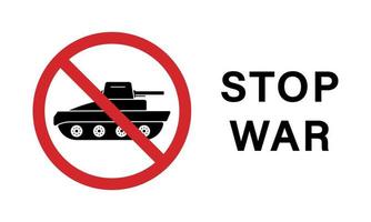 Military Tank Silhouette Red Stop Symbol. Caution Transportation Weapon Icon. Forbidden Army Sign. Panzer Vehicle Force Ban Sign. Danger Tank Artillery Army Symbol. Isolated Vector Illustration.