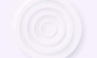 White Minimal Style Neumorphism Website Banner. Futuristic Circle Background. Neumorphic UI UX Interface Design. Blank Concentric Minimalism Cover. Vector Illustration.