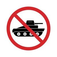 Panzer Vehicle Force Red Stop Sign. Ban Symbol Military Tank Silhouette Icon. Danger Tank Army Symbol. Caution Transportation Weapon Icon. Forbidden Army Sign. Isolated Vector Illustration.