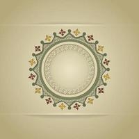 realistic Islamic ornamental colorful detail of mosaic, greeting card template vector