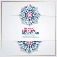 Islamic traditional wedding events and other users with realistic Islamic ornamental colorful detail of mosaic vector