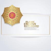 Islamic traditional wedding events and other users with realistic Islamic ornamental colorful detail of mosaic vector