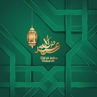 Islamic design with arabic calligraphy Eid Adha Mubarak for greeting. Vector Illustrations