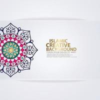 Islamic traditional wedding events and other users with realistic Islamic ornamental colorful detail of mosaic vector