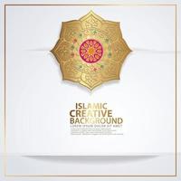 Islamic traditional wedding events and other users with realistic Islamic ornamental colorful detail of mosaic vector