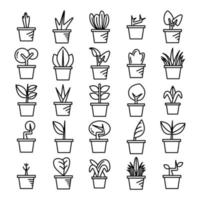 ilustración de iconos de plantas de interior vector