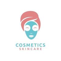 cosméticos cuidado de la piel lavado facial mujer logo vector