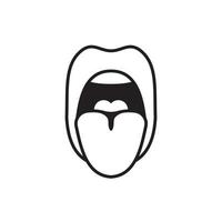 woman mouth sticking out tongue icon vector