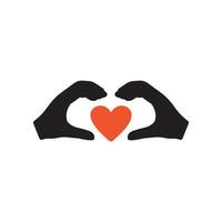 hand heart gesture icon vector