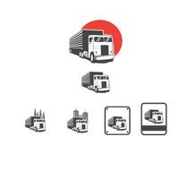 delivery truck logo set vector