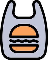 ilustración de vector de hamburguesa en un fondo. símbolos de calidad premium. iconos vectoriales para concepto y diseño gráfico.