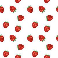 strawberry seamless background vector on white background