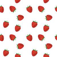 strawberry seamless background vector on white background