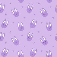 cute rabbit pattern seamless background on purple background vector
