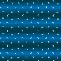 Seamless background with crescent moon and stars on blue background vector