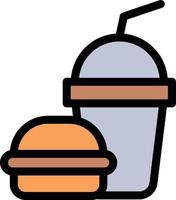 ilustración de vector de bebida de hamburguesa en un fondo. símbolos de calidad premium. iconos vectoriales para concepto y diseño gráfico.