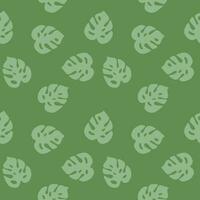 green monstera leaf seamless background vector