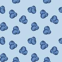 blueberry seamless background vector on light blue background