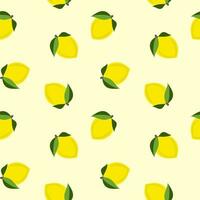 lemon pattern seamless background on yellow background vector