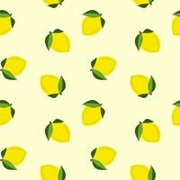 lemon pattern seamless background on yellow background vector