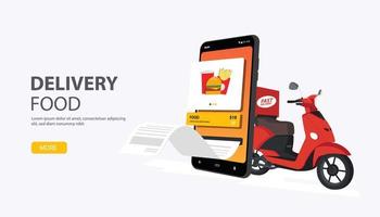 Delivery truck. Man sending delivery package with van, delivery service concept on laptop. vector
