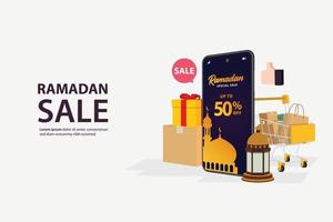 conjunto de banners de venta de ramadán, descuento y mejor etiqueta de oferta, etiqueta o conjunto de pegatinas con motivo del ramadán kareem y eid mubarak, ilustración vectorial vector