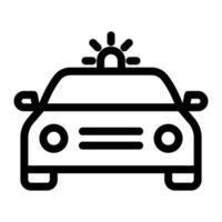 ilustración de vector de coche de policía en un fondo. símbolos de calidad premium. iconos vectoriales para concepto y diseño gráfico.