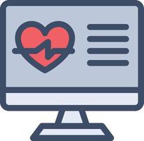 screen heart pulse vector illustration on a background.Premium quality symbols. vector icons for concept and graphic design.