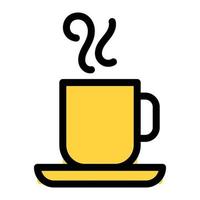 ilustración vectorial de café caliente en un fondo. símbolos de calidad premium. iconos vectoriales para concepto y diseño gráfico. vector