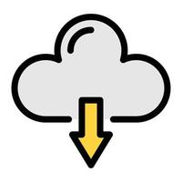 cloud download vector illustration on a background.Premium quality symbols.vector icons for concept and graphic design.