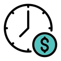 ilustración de vector de reloj en un fondo. símbolos de calidad premium. iconos vectoriales para concepto y diseño gráfico.