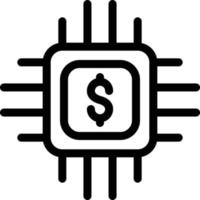 ilustración de vector de chip de dólar en un fondo. símbolos de calidad premium. iconos vectoriales para concepto y diseño gráfico.