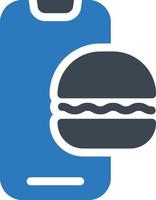 ilustración de vector de hamburguesa en línea en un fondo. símbolos de calidad premium. iconos vectoriales para concepto y diseño gráfico.