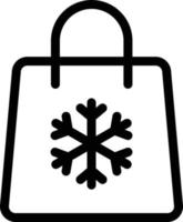 ilustración de vector de bolsa de invierno en un fondo. símbolos de calidad premium. iconos vectoriales para concepto y diseño gráfico.