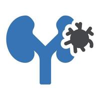 ilustración de vector de cáncer de riñón en un fondo. símbolos de calidad premium. iconos vectoriales para concepto y diseño gráfico.