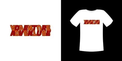 The t-shirt design vector, with the text adventure in an artistically flipped font combination, can be adapted to a variety of different background colors vector