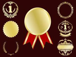 Luxury gold badges vector