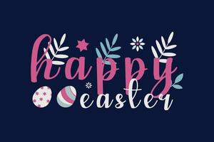 happy easter typography design vector