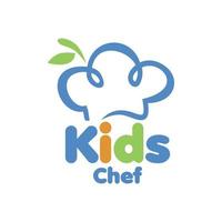 logotipo de chef con vector de diseño simple, icono de niños y logotipo de chef, elemento de diseño para logotipo, afiche, tarjeta, pancarta, emblema, camiseta. ilustración vectorial