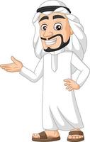 Cartoon Saudi Arab man presenting