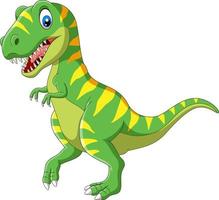 dinosaurio verde de dibujos animados sobre fondo blanco vector