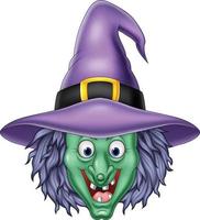 Cartoon witch head isolated on white background vector