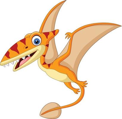 Cartoon Pterosaurus isolated on white background