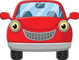 Cartoon red car on white background vector