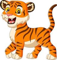 Cartoon baby tiger isolated on white background vector